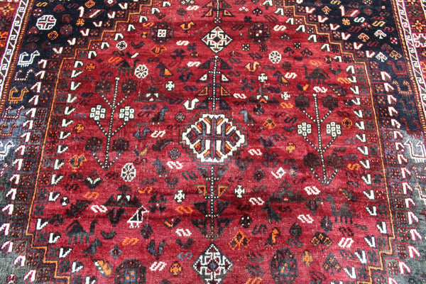 VINTAGE PERSIAN SHIRAZ QASHQAI RUG 195 X 160 CM