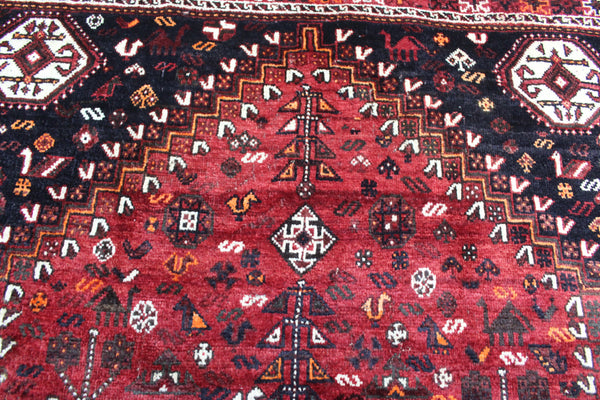 VINTAGE PERSIAN SHIRAZ QASHQAI RUG 195 X 160 CM