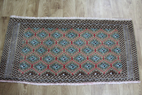 Fine Handmade Persian Turkmen Tribal Rug 125 x 60 cm