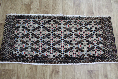Fine Handmade Persian Turkmen Tribal Rug 125 x 52 cm