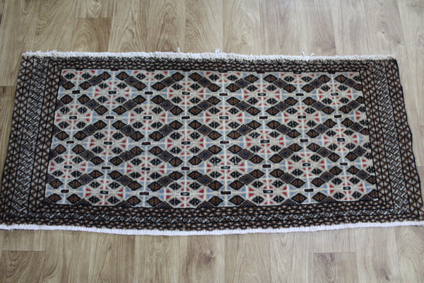 Fine Handmade Persian Turkmen Tribal Rug 125 x 52 cm