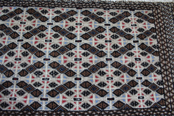 Fine Handmade Persian Turkmen Tribal Rug 125 x 52 cm