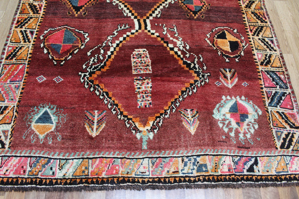 VINTAGE PERSIAN SHIRAZ QASHQAI RUG 225 X 157 CM