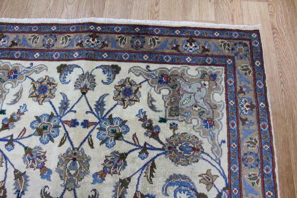 FINE HANDMADE PERSIAN MASHAD RUG FLORAL DESIGN 202 X 118 CM