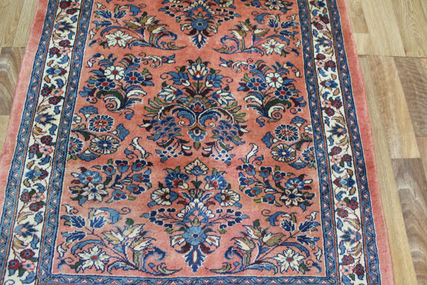 EXTRA LARGE HANDMADE PERSIAN SAROUKH RUNNER WITH FINE FLORAL DESIGN 500 X 90 CM