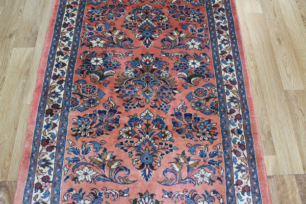 EXTRA LARGE HANDMADE PERSIAN SAROUKH RUNNER WITH FINE FLORAL DESIGN 500 X 90 CM