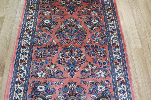 EXTRA LARGE HANDMADE PERSIAN SAROUKH RUNNER WITH FINE FLORAL DESIGN 500 X 90 CM