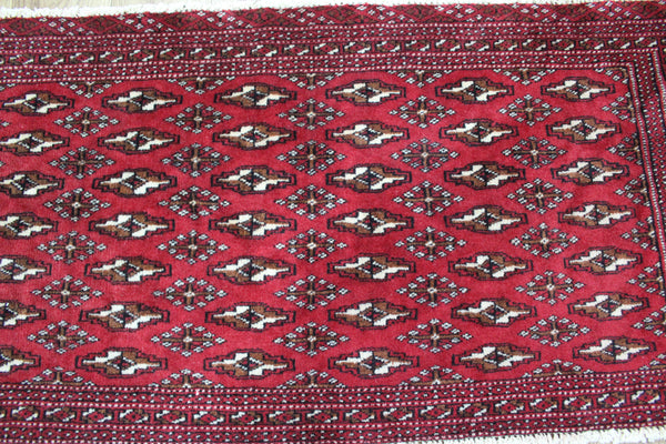 Fine Handmade Persian Turkmen Tribal Rug 110 x 50 cm
