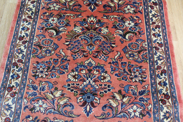 EXTRA LARGE HANDMADE PERSIAN SAROUKH RUNNER WITH FINE FLORAL DESIGN 500 X 90 CM