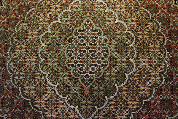 Signed Persian Tabriz carpet wool and silk 350 x 250 cm