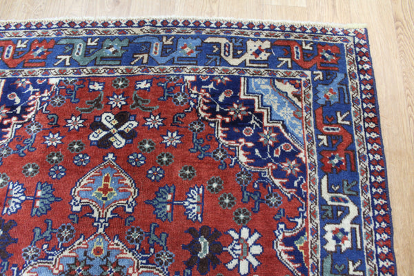 ANTIQUE PERSIAN YALAMEH WOOL RUG 148 X 106 CM