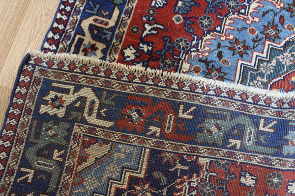 ANTIQUE PERSIAN YALAMEH WOOL RUG 148 X 106 CM