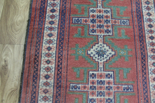 Old Handmade Persian Turkmen Tribal Rug 93 x 63 cm