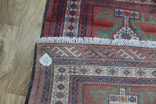 Old Handmade Persian Turkmen Tribal Rug 93 x 63 cm