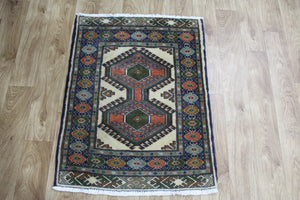 Old Handmade Persian Turkmen Rug 85 x 65 cm