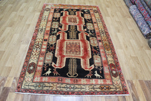 VINTAGE PERSIAN HERIZ RUG RUG OF TRADITIONAL DESIGN 227 X 135 CM