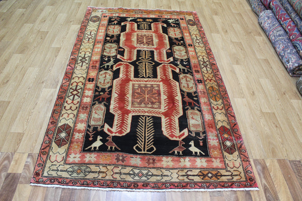 VINTAGE PERSIAN HERIZ RUG RUG OF TRADITIONAL DESIGN 227 X 135 CM