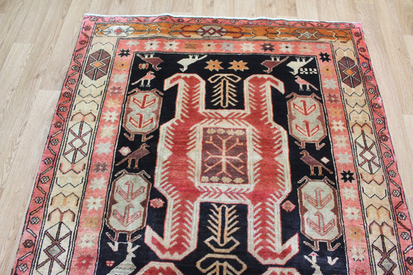 VINTAGE PERSIAN HERIZ RUG RUG OF TRADITIONAL DESIGN 227 X 135 CM