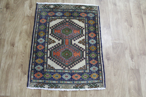 Old Handmade Persian Turkmen Rug 85 x 65 cm