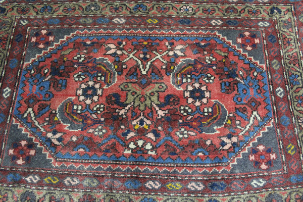 Old Handmade Persian Rug with Herati design 83 x 53 cm cm