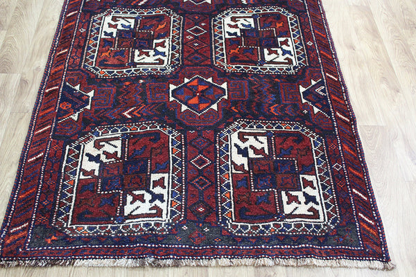 OLD HANDMADE PERSIAN SHIRAZ LONG RUNNER 377 X 127 CM