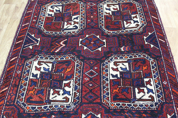 OLD HANDMADE PERSIAN SHIRAZ LONG RUNNER 377 X 127 CM