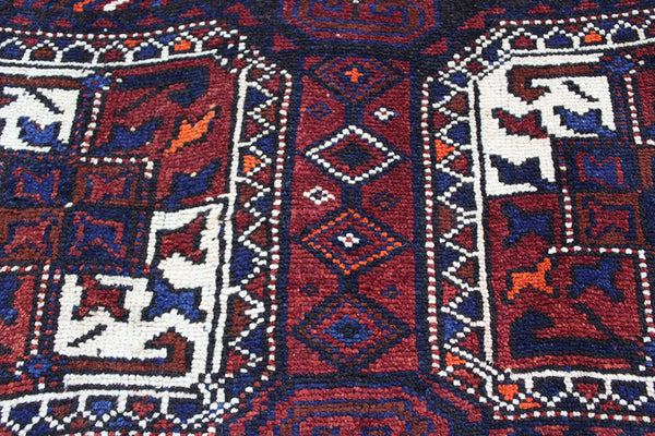 OLD HANDMADE PERSIAN SHIRAZ LONG RUNNER 377 X 127 CM