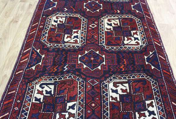 OLD HANDMADE PERSIAN SHIRAZ LONG RUNNER 377 X 127 CM