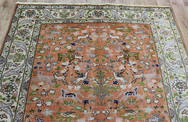 Old handmade Persia Tabriz with Garden design 172 x 133 cm