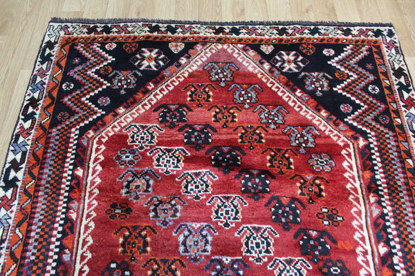 VINTAGE PERSIAN QASHQAI RUG WITH DIAGONAL BOTEH DESIGN 230 X 148 CM