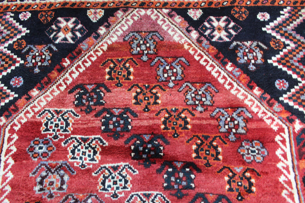 VINTAGE PERSIAN QASHQAI RUG WITH DIAGONAL BOTEH DESIGN 230 X 148 CM