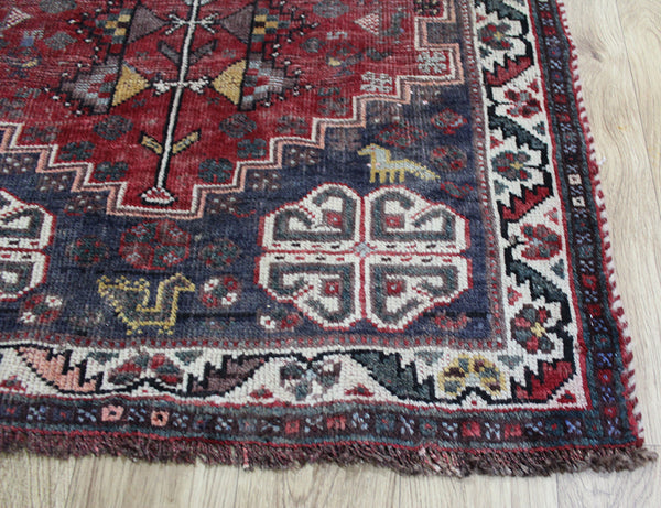 ANTIQUE PERSIAN QASHQAI SHIRAZ RUNNER 256 X 83 CM