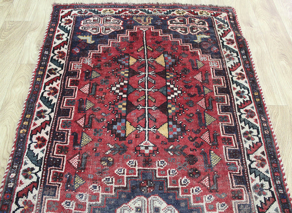 ANTIQUE PERSIAN QASHQAI SHIRAZ RUNNER 256 X 83 CM