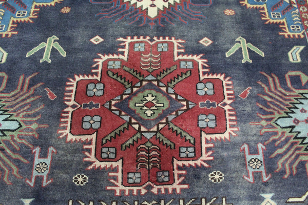 Old Handmade Persian Heriz Carpet 290 x 145 cm