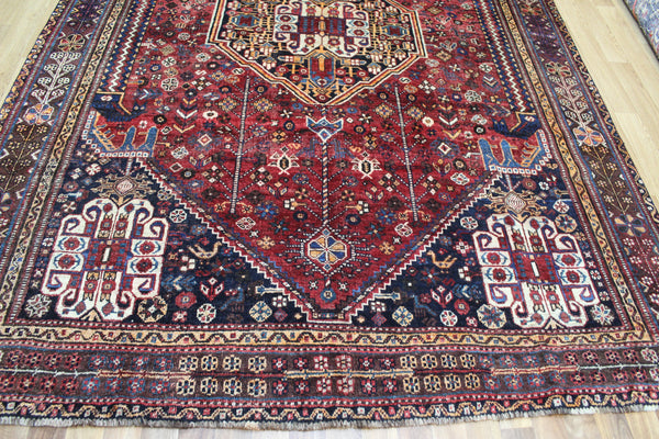 ANTIQUE QASHQAI RUG, TRADITIONAL TRIBAL DESIGN, CIRCA 1920