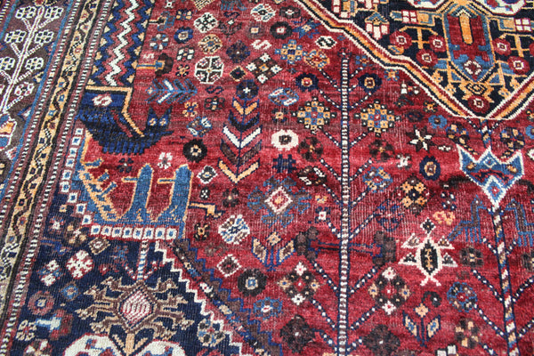 ANTIQUE QASHQAI RUG, TRADITIONAL TRIBAL DESIGN, CIRCA 1920