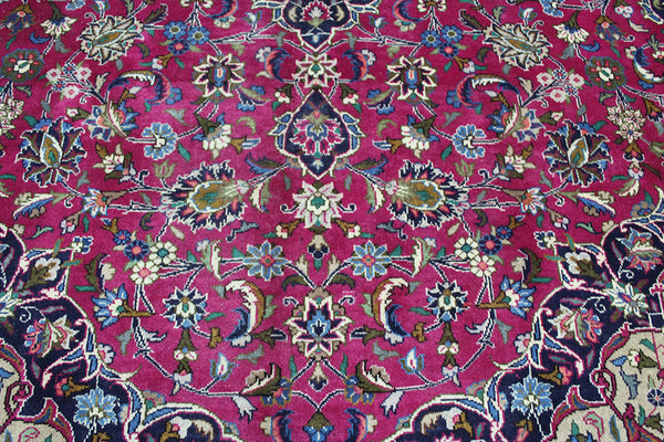 Old handmade Persian Kashan carpet 344 x 247 cm