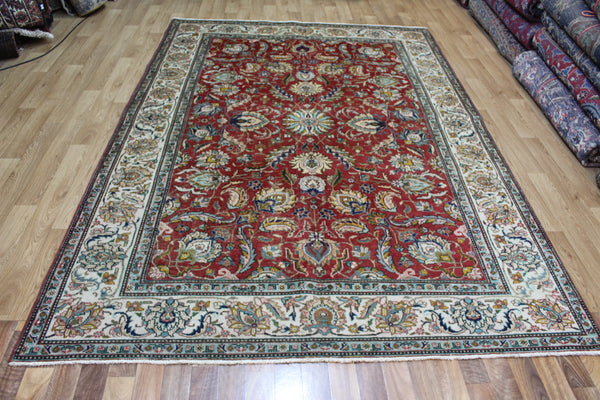 FINE HANDMADE PERSIAN TABRIZ CARPET FLORAL DESIGN 285 X 195 CM