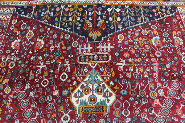 VINTAGE HANDMADE PERSIAN KASHKOLI WOOL RUG 305 X 212 CM