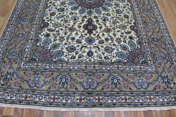 FINE HANDMADE PERSIAN KASHAN CARPET OF FLORAL DESIGN 297 x 197 CM