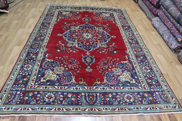 FINE HANDMADE PERSIAN TABRIZ FLORAL CARPET 295 X 196 CM