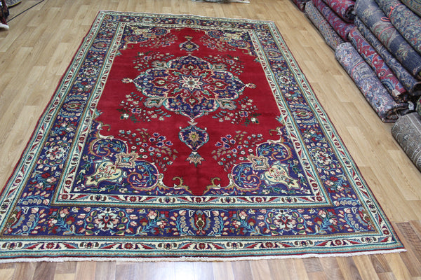 FINE HANDMADE PERSIAN TABRIZ FLORAL CARPET 295 X 196 CM