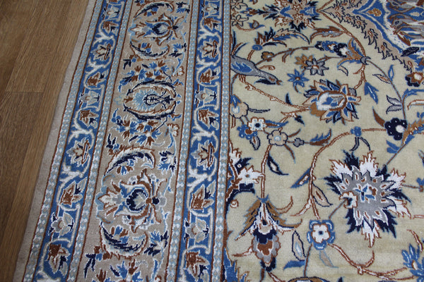 AN OUTSTANDING PERSIAN NAIN CARPET, PARADISE DESIGN, EXCELLENT DRAWING AND COLOURS 320 X 217 CM