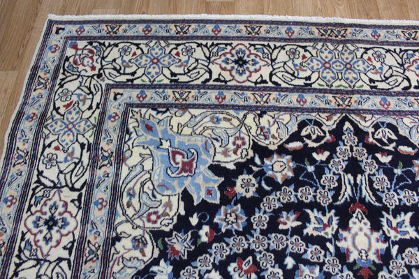 FINE PERSIAN NAIN CARPET WOOL AND SILK, GREAT DESIGN AND SUPERB COLOURS 294 X 200 CM