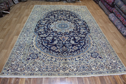 FINE PERSIAN NAIN CARPET WOOL AND SILK, GREAT DESIGN AND SUPERB COLOURS 303 X 195 CM
