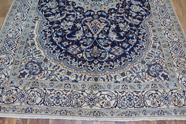 FINE PERSIAN NAIN CARPET WOOL AND SILK, GREAT DESIGN AND SUPERB COLOURS 303 X 195 CM