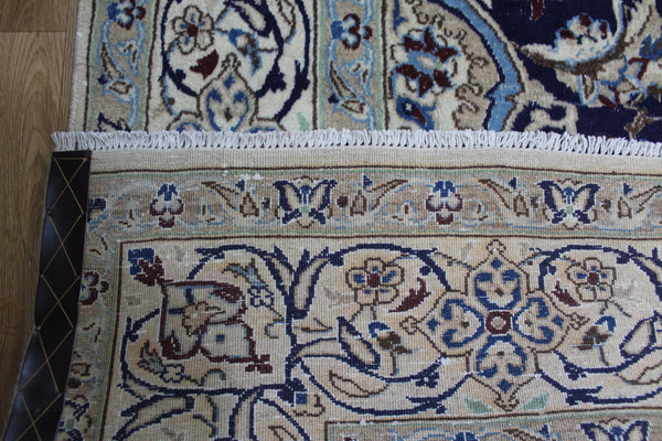 FINE PERSIAN NAIN CARPET WOOL AND SILK, GREAT DESIGN AND SUPERB COLOURS 303 X 195 CM