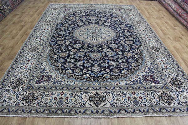Vintage Persian Nain carpet silk & wool 352 x 245 cm