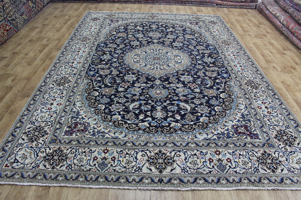 Vintage Persian Nain carpet silk & wool 352 x 245 cm