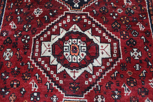 Handmade Persian Shiraz Qashqai wool runner 290 x 108 cm